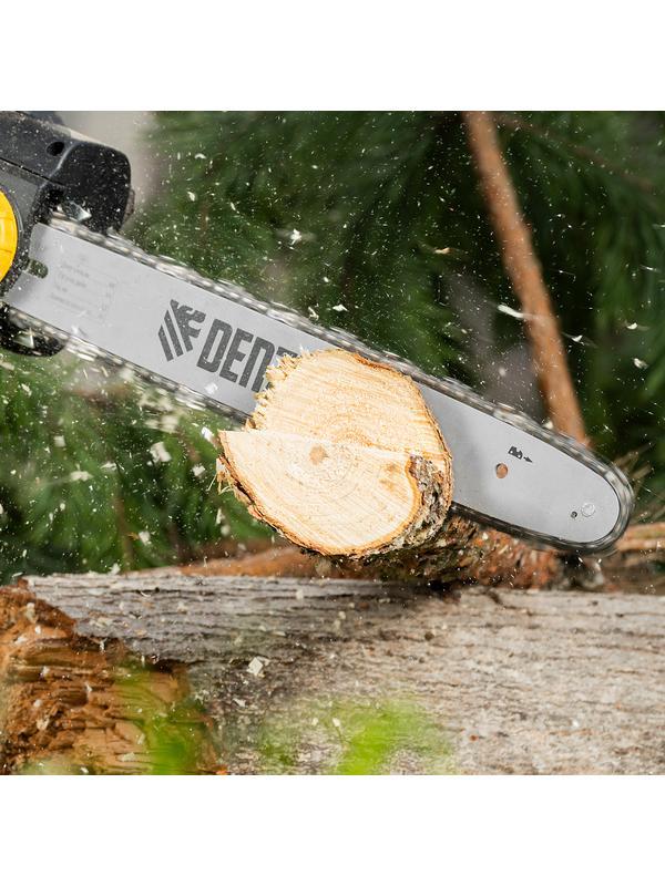 Пила цепная электрическая EDS-2000, 2 кВт,продольная, шина 40 см, шаг 3/8, паз 1.3 мм, 56 звеньев Denzel