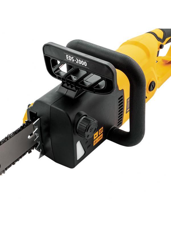 Пила цепная электрическая EDS-2000, 2 кВт,продольная, шина 40 см, шаг 3/8, паз 1.3 мм, 56 звеньев Denzel