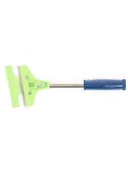 Скребок, фиксированное лезвие, 100 мм, металлическая обрезиненная ручка, 300 мм Сибртех