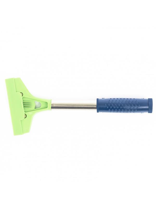 Скребок, фиксированное лезвие, 100 мм, металлическая обрезиненная ручка, 300 мм Сибртех