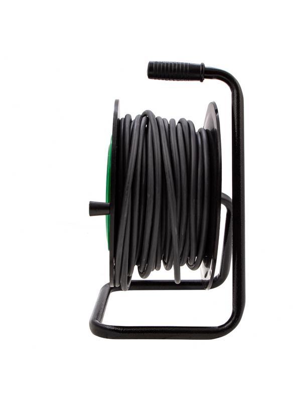 Удлинитель силовой 30 м, 16А, тип УХ10, ПВС, усиленный, на кабельной катушке, 4 розетки без заземления Сибртех