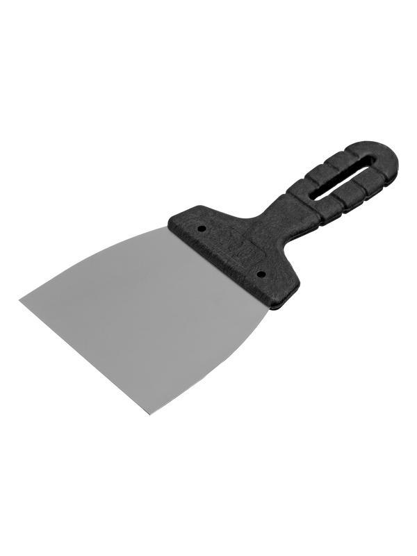 Шпательная лопатка из нержавеющей стали, 100 мм, пластмассовая ручка Сибртех