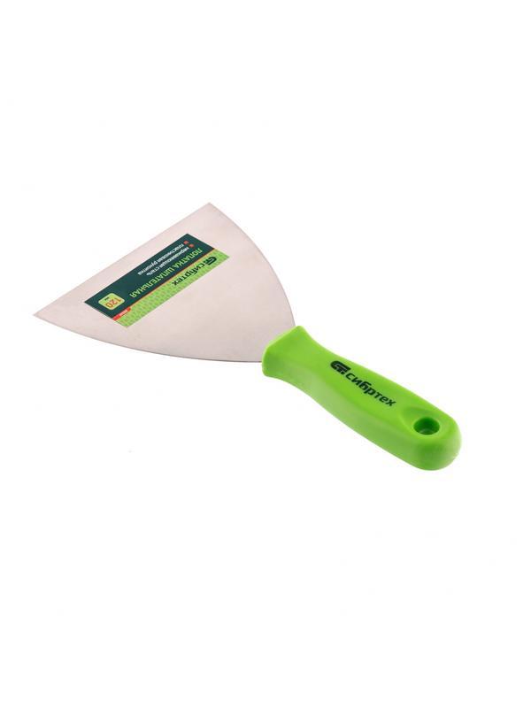 Шпательная лопатка из нержавеющей стали, 120 мм, пластмассовая ручка Сибртех