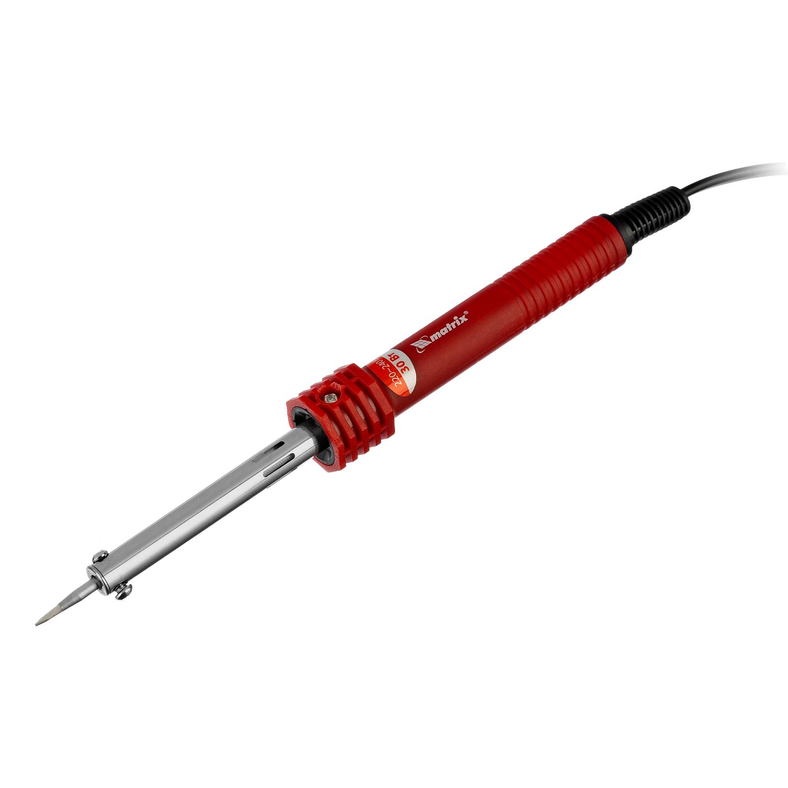 Паяльник, пластиковая рукоятка, медный наконечник с долговечным защитным покрытием, 220 В, 30 W Matrix