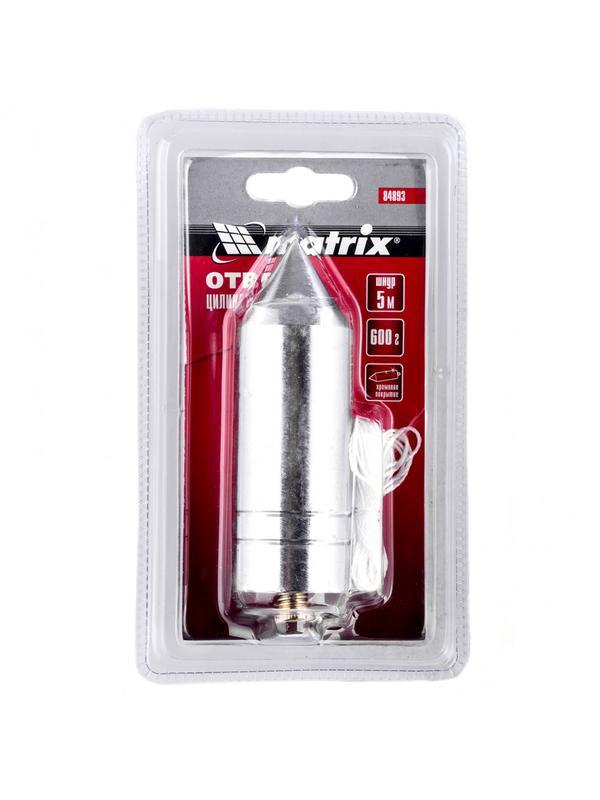 Отвес цилиндрический, 600 г, шнур 5 м Matrix