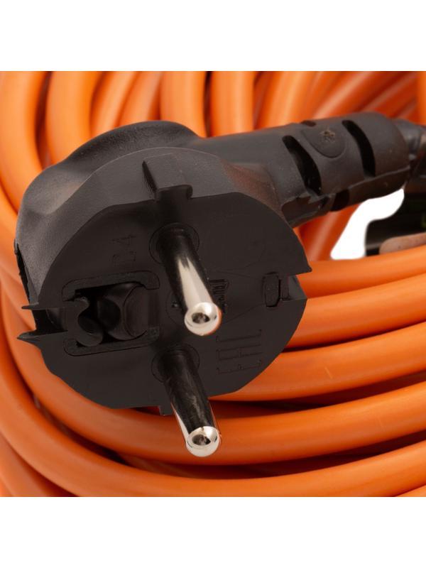 Удлинитель-шнур силовой 50 м, 16А, тип УХ16, ПВС, 1 розетка без заземления Сибртех