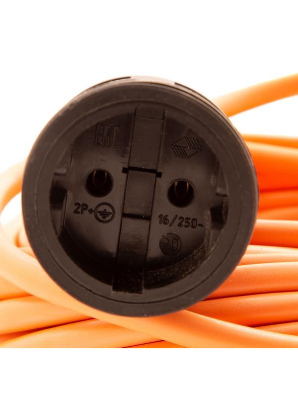 Удлинитель-шнур силовой 50 м, 16А, тип УХ16, ПВС, 1 розетка без заземления Сибртех