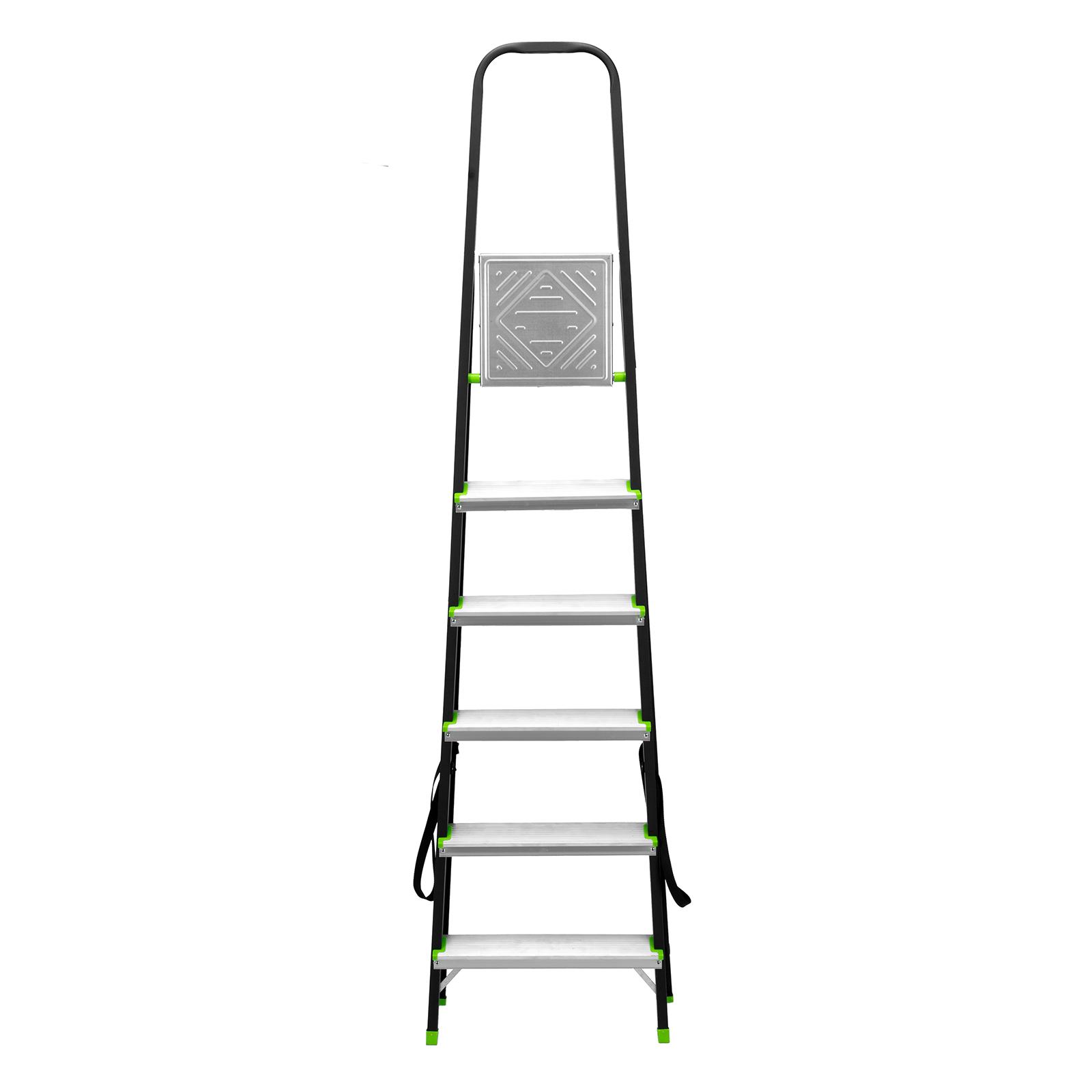 Стремянка, 6 ступеней, стальной профиль, алюминиевые ступени Россия Сибртех