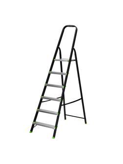 Стремянка, 6 ступеней, стальной профиль, алюминиевые ступени Россия Сибртех