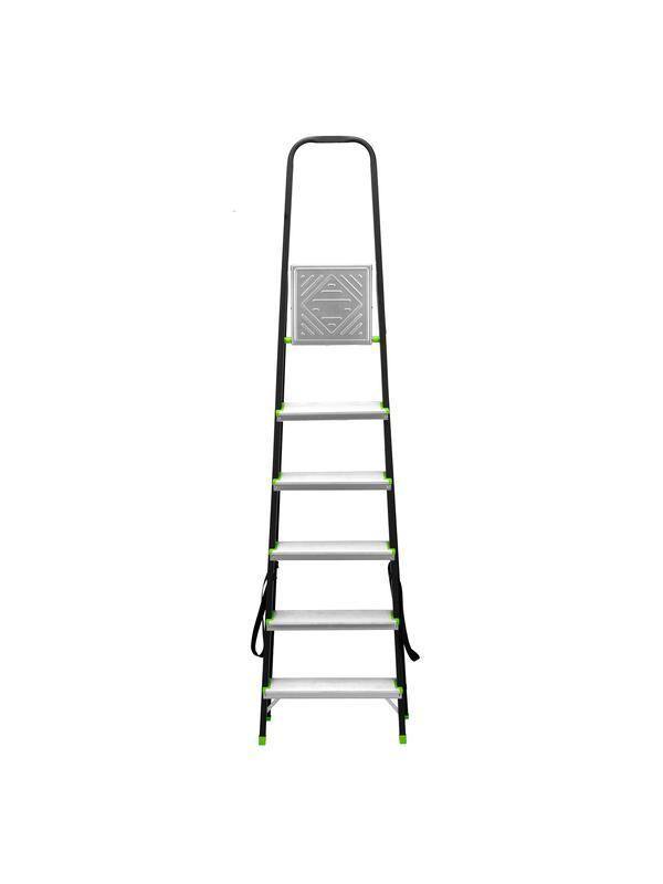 Стремянка, 6 ступеней, стальной профиль, алюминиевые ступени Россия Сибртех