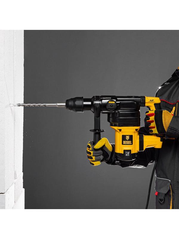 Перфоратор электрический RHV-1050-38-max, SDS-max, 1050 Вт, 10 Дж, 2 плюс 1 режим Denzel