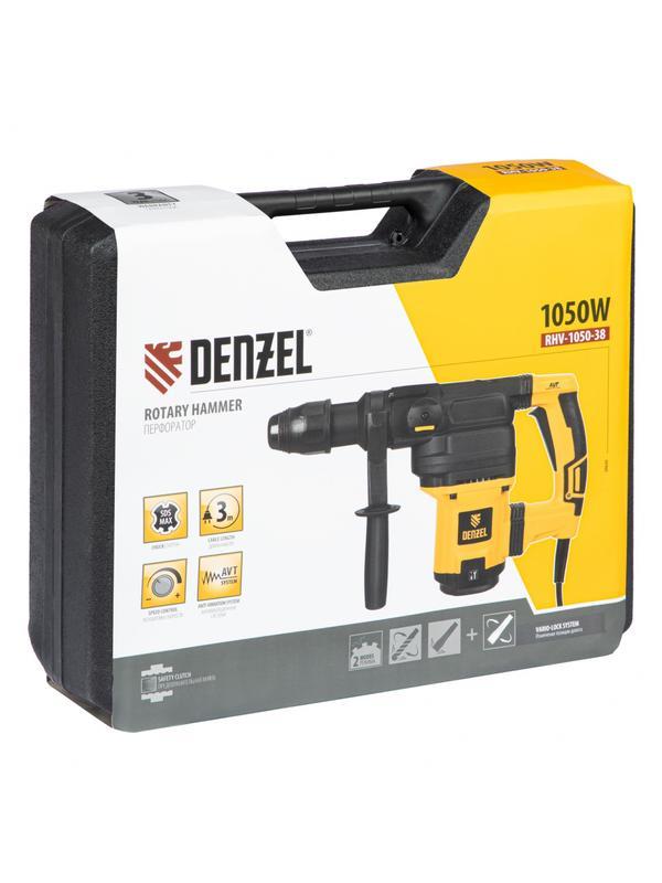 Перфоратор электрический RHV-1050-38-max, SDS-max, 1050 Вт, 10 Дж, 2 плюс 1 режим Denzel