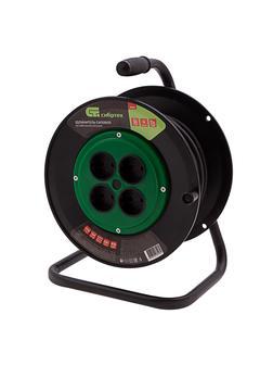 Удлинитель силовой 30 м, 16А, тип УХ10, ПВС, на кабельной катушке, 4 розетки без заземления Сибртех