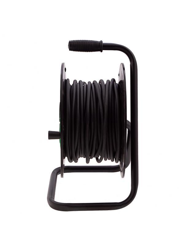 Удлинитель силовой 30 м, 16А, тип УХ10, ПВС, на кабельной катушке, 4 розетки без заземления Сибртех