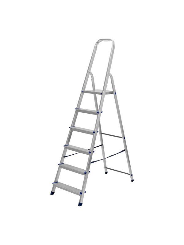 Стремянка, 6 ступеней, алюминиевая, Россия, Сибртех