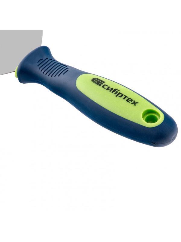 Шпательная лопатка из нержавеющей стали, 100 мм, двухкомпонентная ручка Сибртех