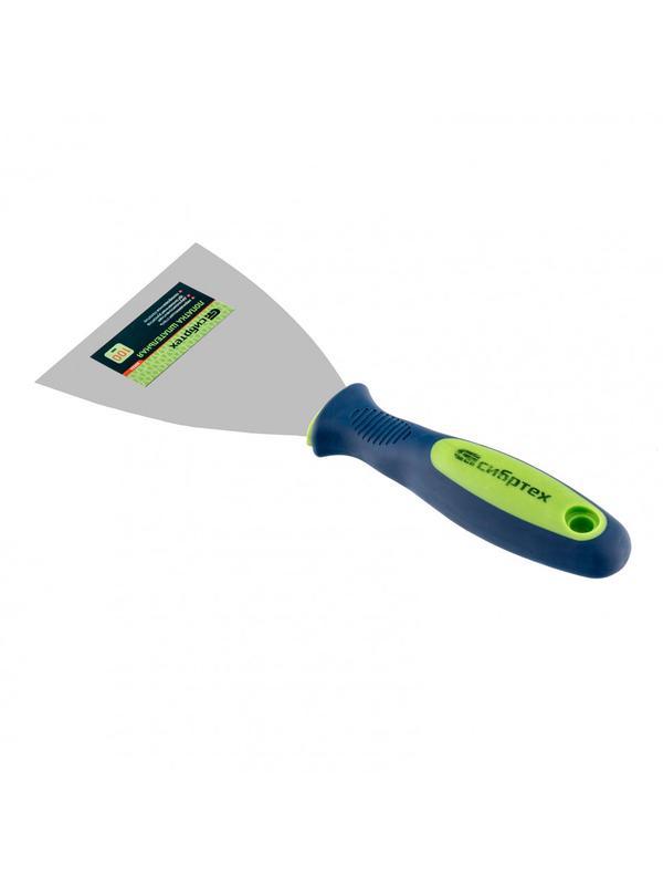 Шпательная лопатка из нержавеющей стали, 100 мм, двухкомпонентная ручка Сибртех