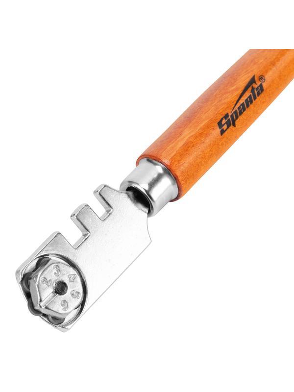Стеклорез шестироликовый с деревянной рукояткой Sparta
