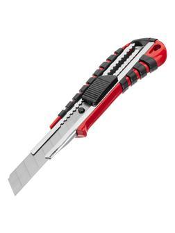 Нож, 18 мм, выдвижное лезвие металлическая направляющая, эргономичная двухкомпонентная рукоятка Matrix