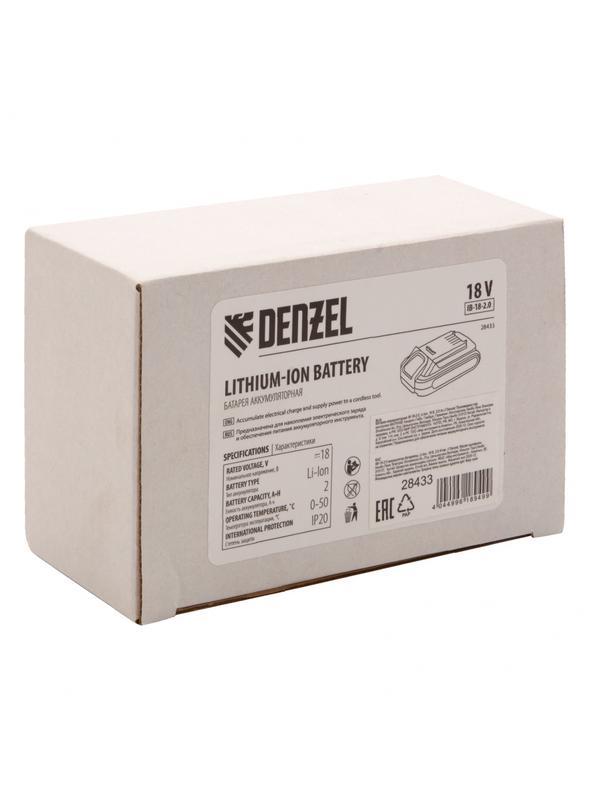 Батарея аккумуляторная IB-18-2.0, Li-Ion, 18 В, 2.0 А/ч Denzel