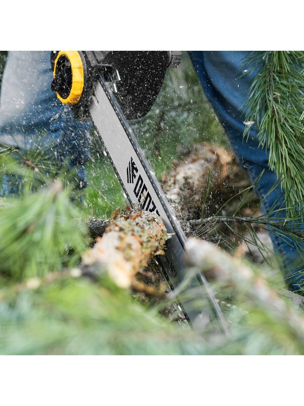 Пила цепная электрическая EDS-2200, 2.2 кВт,продольная, шина 45 см, шаг 3/8, паз 1.3 мм, 62 звена Denzel