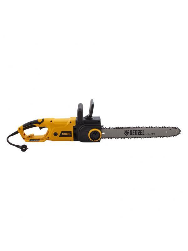 Пила цепная электрическая EDS-2200, 2.2 кВт,продольная, шина 45 см, шаг 3/8, паз 1.3 мм, 62 звена Denzel