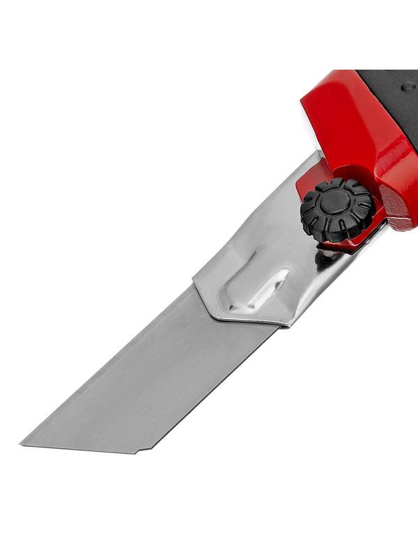 Нож, 25 мм, выдвижное лезвие, усиленная металлическая направляющая, металлическая обрезиненная рукоятка Matrix