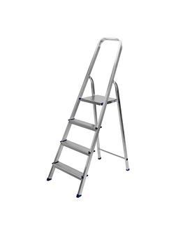 Стремянка, 4 ступени, алюминиевая, Россия, Сибртех