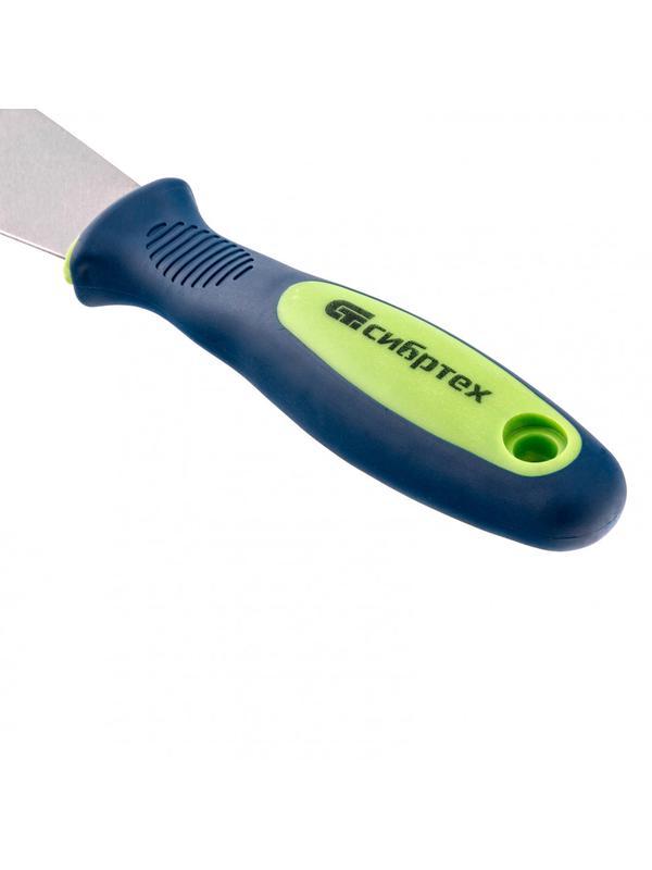 Шпательная лопатка из нержавеющей стали, 40 мм, двухкомпонентная ручка Сибртех