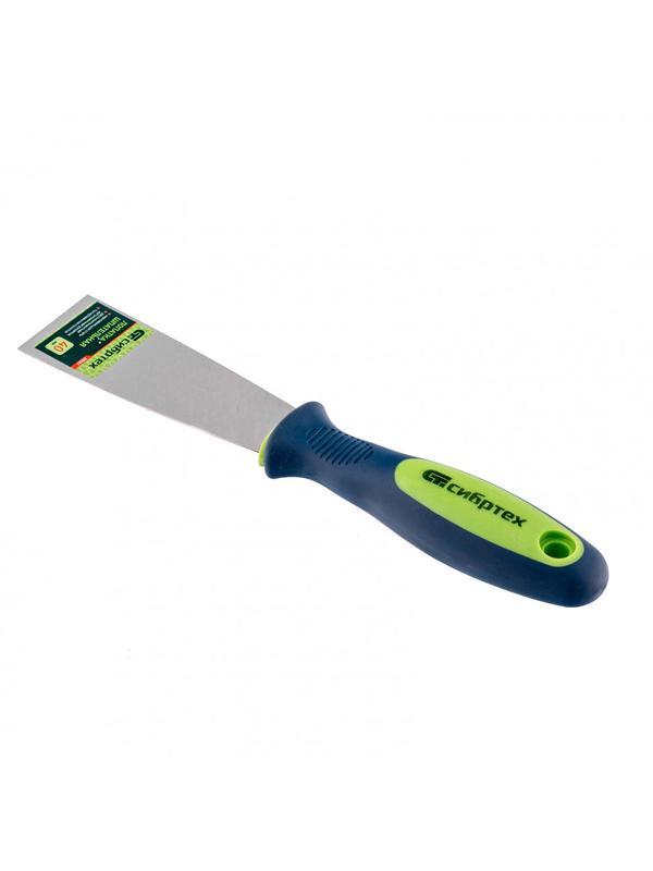 Шпательная лопатка из нержавеющей стали, 40 мм, двухкомпонентная ручка Сибртех