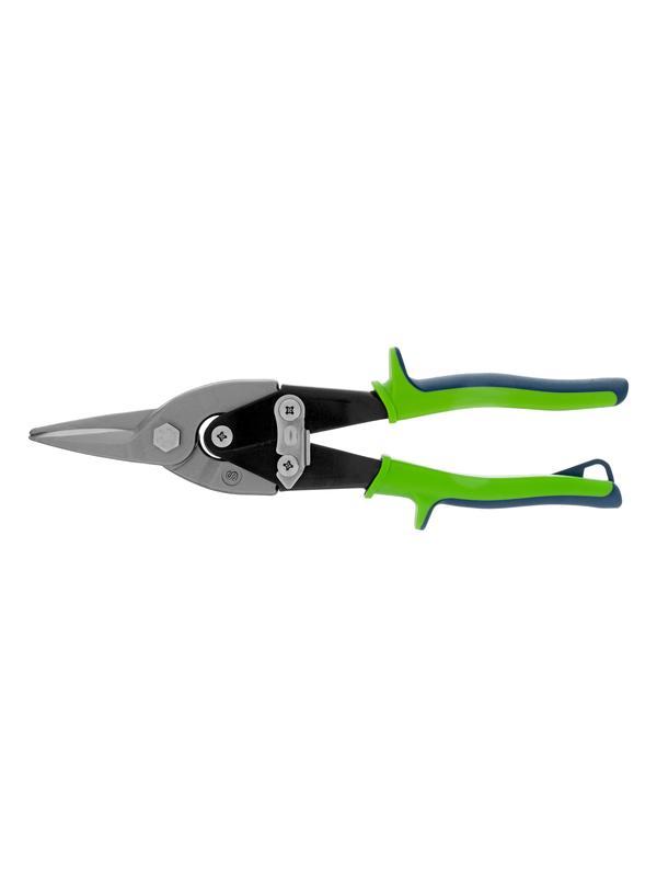 Ножницы по металлу, 250 мм, прямой рез, сталь С55, двухкомпонентные рукоятки СИБРТЕХ