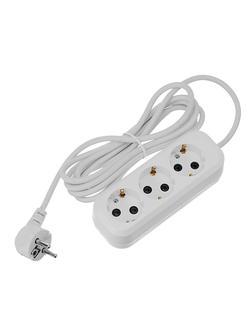 Удлинитель бытовой 3 м, 10A, тип УХз10, с заземлением, 3 розетки Сибртех