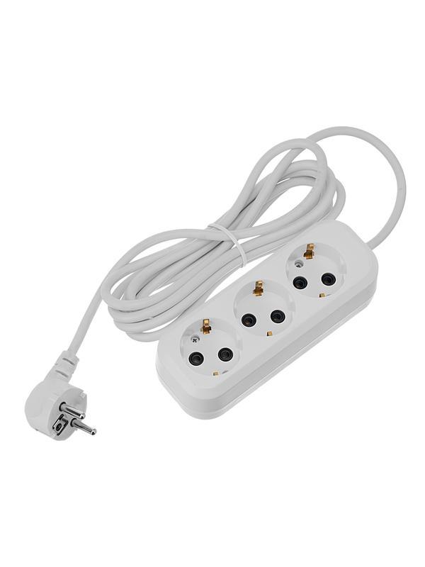 Удлинитель бытовой 3 м, 10A, тип УХз10, с заземлением, 3 розетки Сибртех
