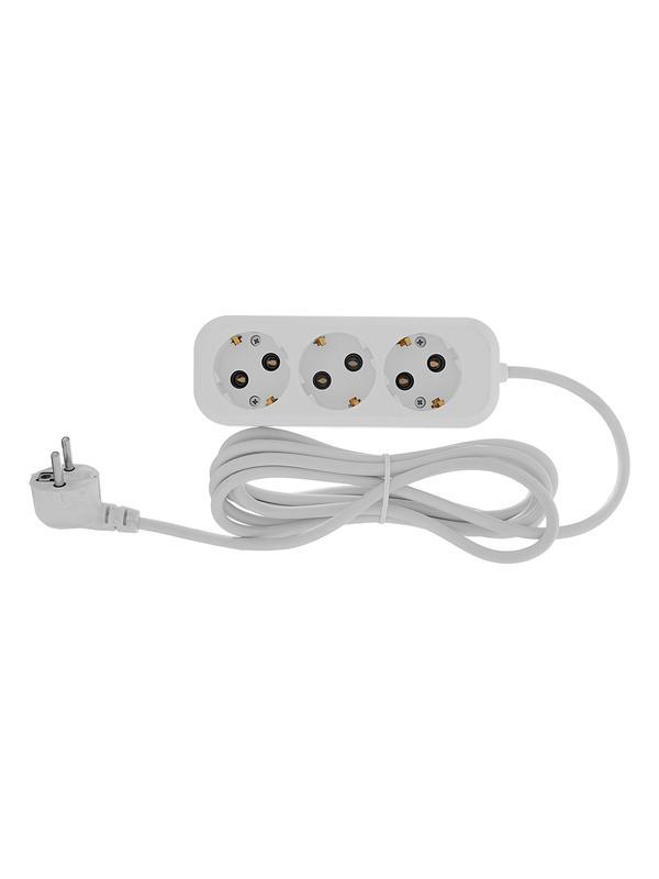 Удлинитель бытовой 3 м, 10A, тип УХз10, с заземлением, 3 розетки Сибртех
