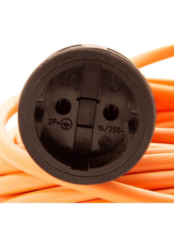 Удлинитель-шнур силовой 30 м, 16А, тип УХ16, ПВС, 1 розетка без заземления Сибртех