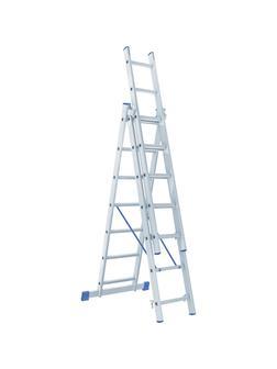 Лестница, 3 х 7 ступеней, алюминиевая, трехсекционная, Россия, Сибртех