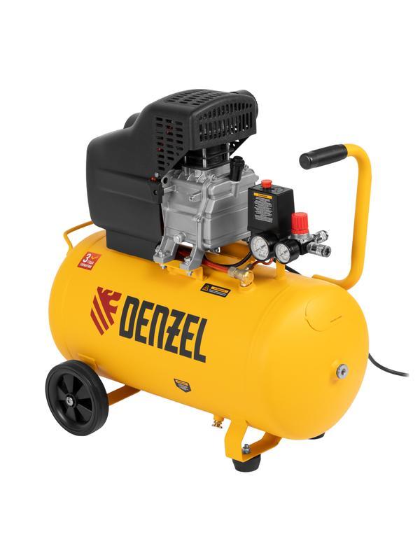 Компрессор воздушный, прямой привод DC1500/50, 1.5 кВт, 50 литров, 220 л/мин Denzel