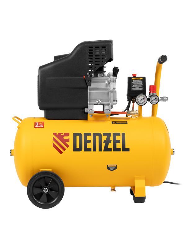 Компрессор воздушный, прямой привод DC1500/50, 1.5 кВт, 50 литров, 220 л/мин Denzel