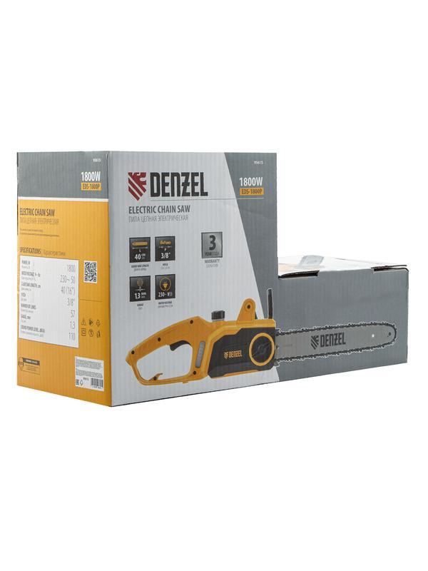 Пила цепная электрическая EDS-1800P, 1.8 кВт,поперечная, шина 40 см, шаг 3/8, паз 1.3 мм, 57 звеньев Denzel