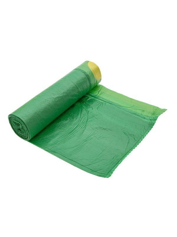 Пакеты для мусора с завязками 35 л x 15 шт., зеленые, Home Palisad