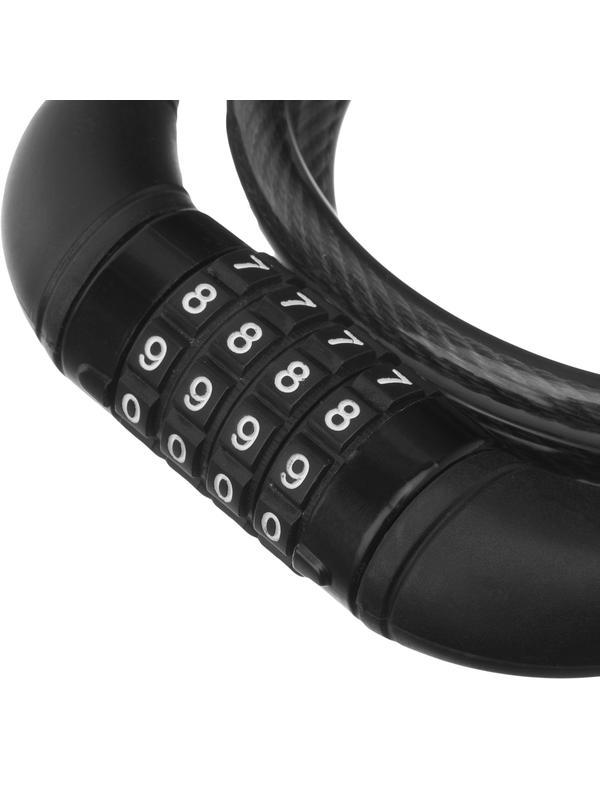 Замок тросовый универсальный с кодовым механизмом, 10 х 950 мм Matrix