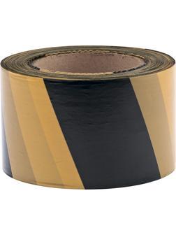 Лента сигнальная, 50 мм х 200 м, черно-желтая Россия Сибртех