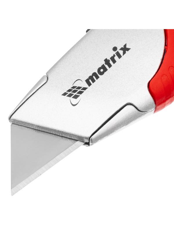 Нож, 19 мм, выдвижное трапециевидное лезвие, эргономичная двухкомпонентная рукоятка Matrix