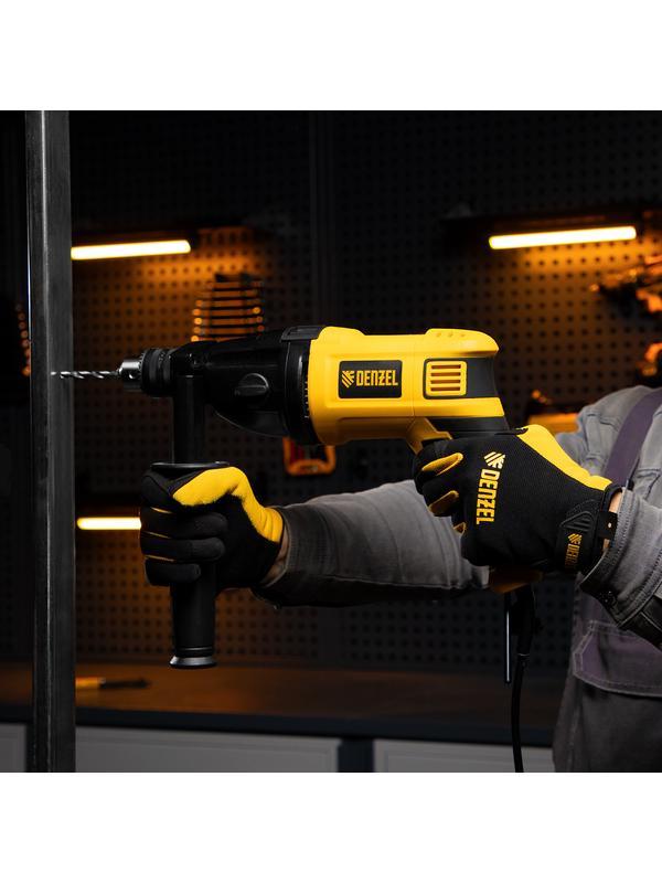Дрель ударная ID-1050-2, 1050 Вт, 0-3000/0-1100 об/мин, 0-48000/0-17600 уд/мин, 2 скорости Denzel