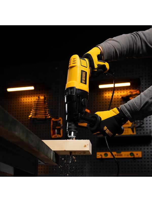 Дрель ударная ID-1050-2, 1050 Вт, 0-3000/0-1100 об/мин, 0-48000/0-17600 уд/мин, 2 скорости Denzel