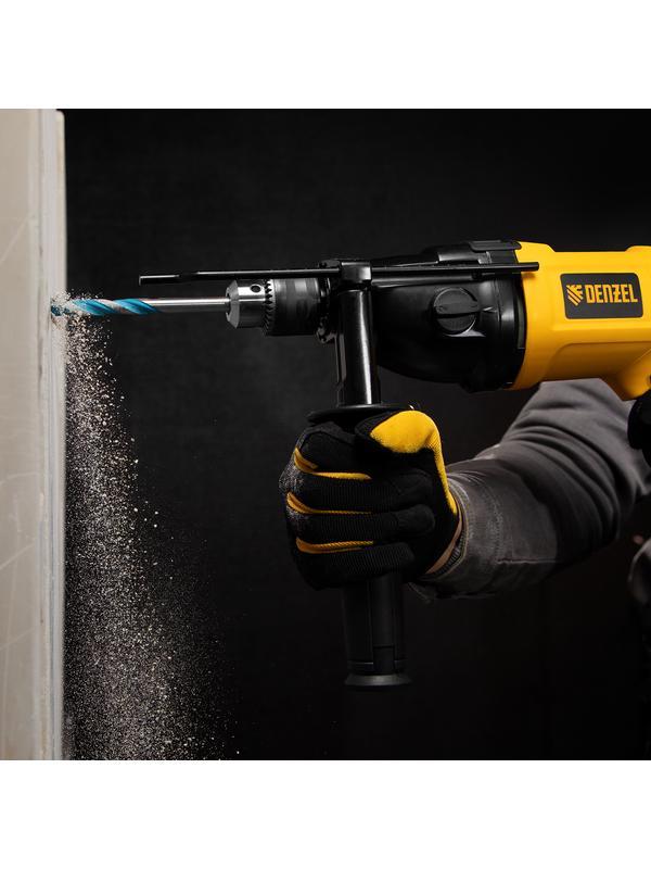 Дрель ударная ID-1050-2, 1050 Вт, 0-3000/0-1100 об/мин, 0-48000/0-17600 уд/мин, 2 скорости Denzel