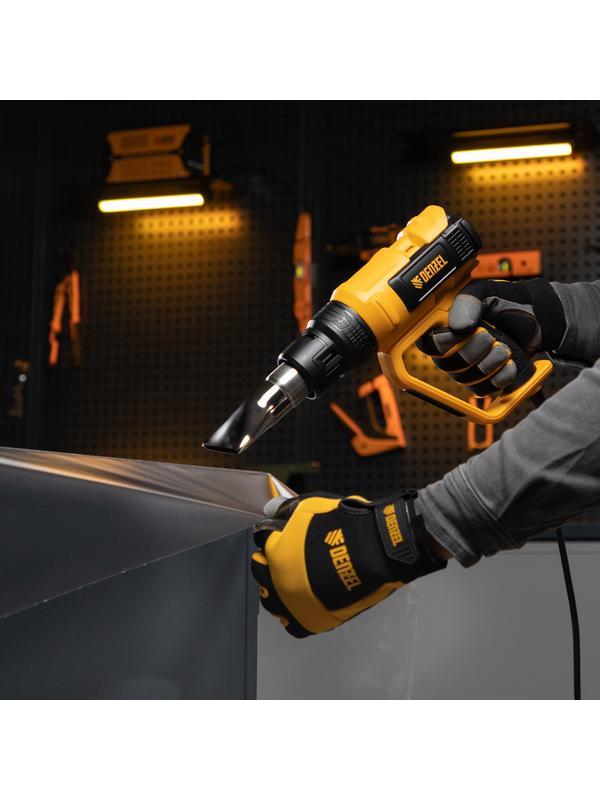 Фен технический HG-2000E, 2000 Вт, 2 режима, LCD дисплей Denzel