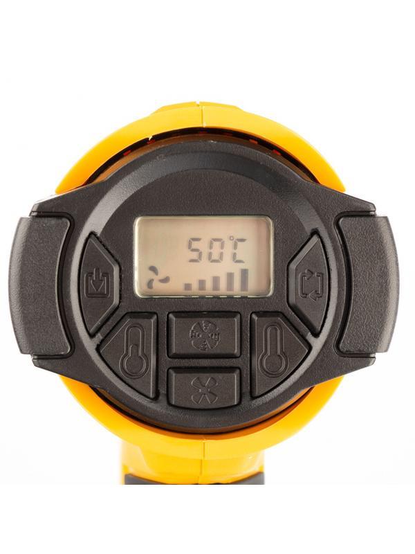 Фен технический HG-2000E, 2000 Вт, 2 режима, LCD дисплей Denzel