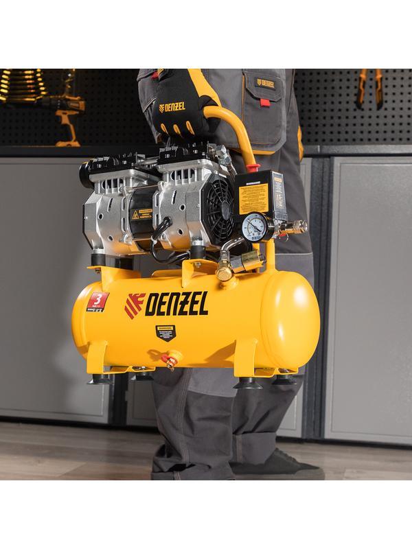 Компрессор DLS650/10 безмаслянный малошумный 650 Вт, 120 л/мин, ресивер 10 л Denzel