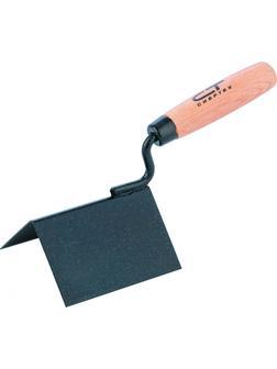 Кельма угловая, 110 х 75 х 75 мм, стальная, для внешних углов, буковая ручка Сибртех